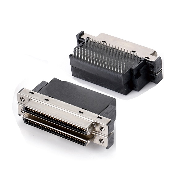 VHDCI 68Pin Female R/A Dual Type Connector Pitch=0.8mm