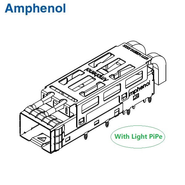 SFP+ 1x1 Cage With Light Pipe
