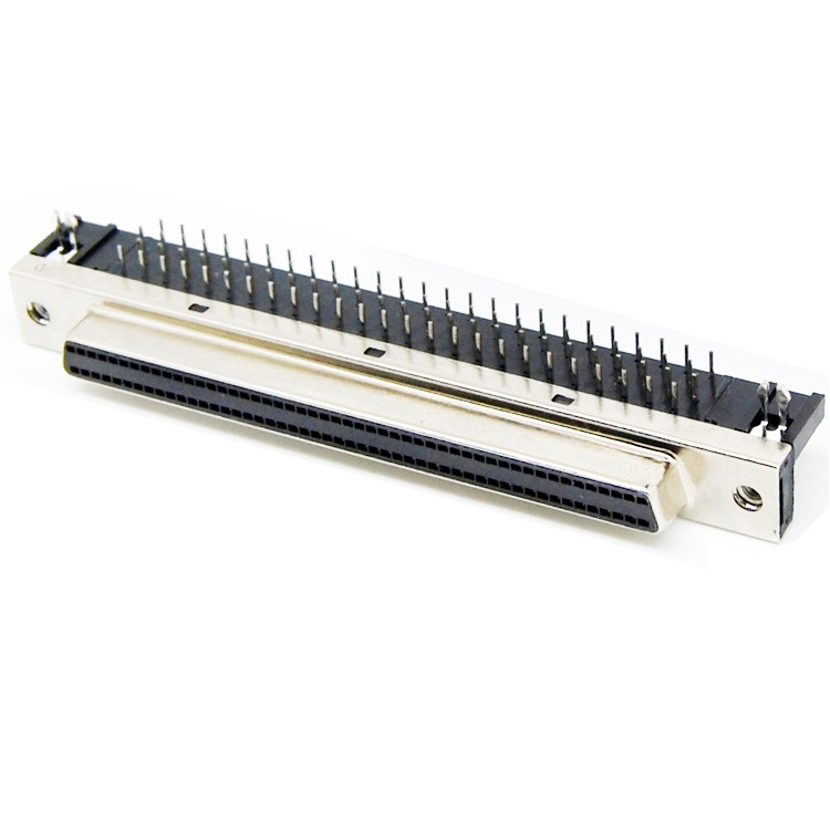 SCSI-II 100Pin Female R/A DIP Type Connector For PCB(SPCC SHELL)