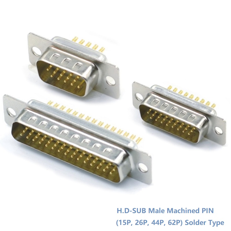 H.D-SUB Male Machined PIN Solder Type Connector(15P, 26P, 44P, 62P)Series