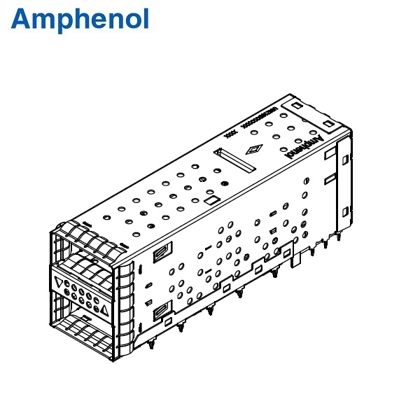 QSFP28 2x1 Connector+Cage COMBO