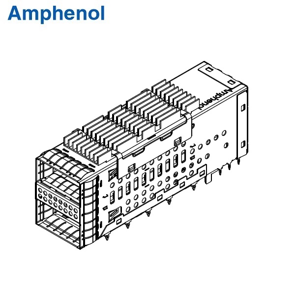 QSFP28 2x1 Connector+Cage COMBO With Heat Sink