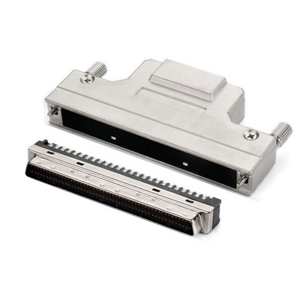 SCSI-II 100Pin Male Connector With ZINC Hood(Screw Type)