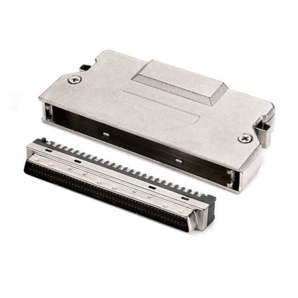 SCSI-II 100Pin Male Connector With ZINC Hood(Latch Type)