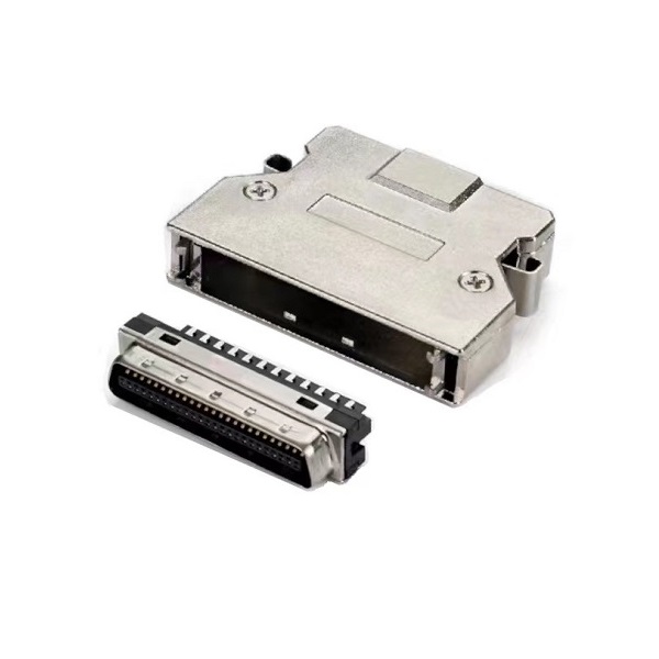 SCSI 50Pin Male Connector With Zinc Hood(Latch Type)
