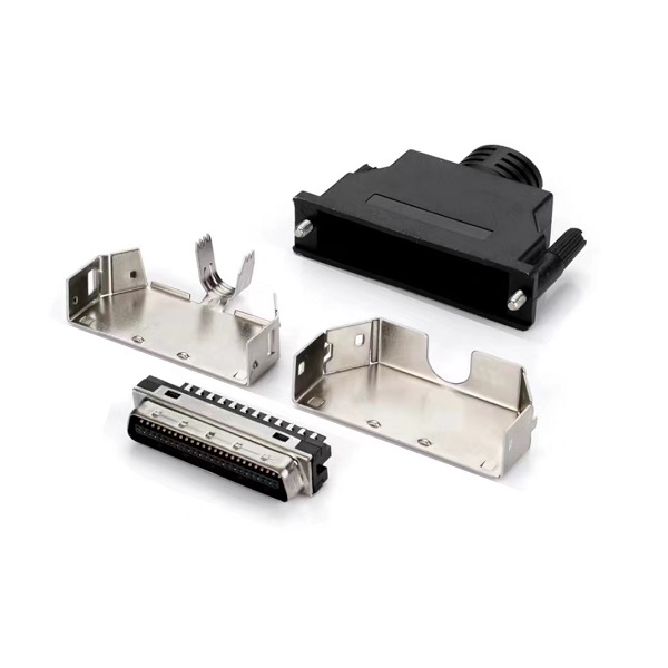 SCSI 50Pin Male Connector With ABS Hood(Screw Type)