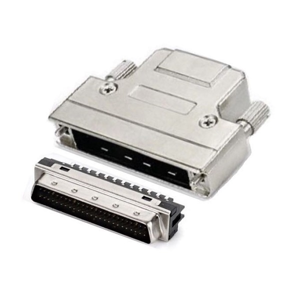 SCSI-II 50Pin Male Connector With Zinc Hood(Screw Type)