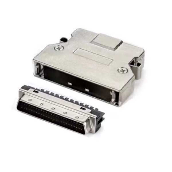 SCSI 50Pin Male Connector With Zinc Hood(Latch Type)