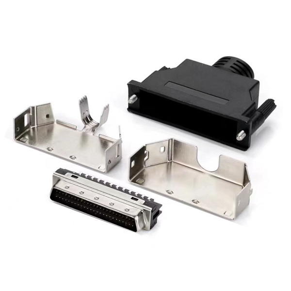 SCSI-II 50Pin Male Connector With ABS Hood(Screw Type)