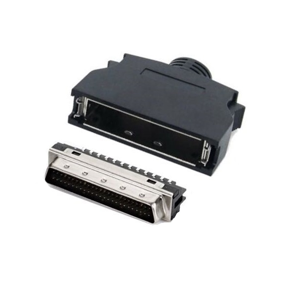 SCSI-II 50Pin Male Connector With ABS Hood(Latch Type)