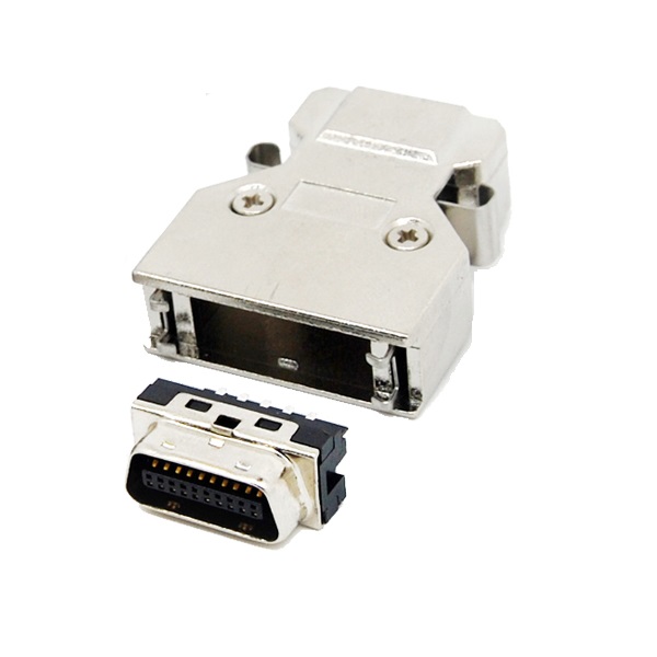 SCSI 20Pin Male Connector With Zinc Hood(Latch Type)