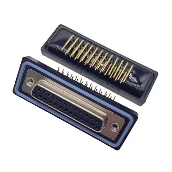 D-SUB 25Pin Female R/A Type Waterproof Connector for PCB Panel Mount