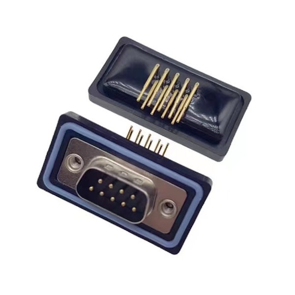 D-SUB 9Pin Male R/A Connector for PCB Panel Mount Waterproof