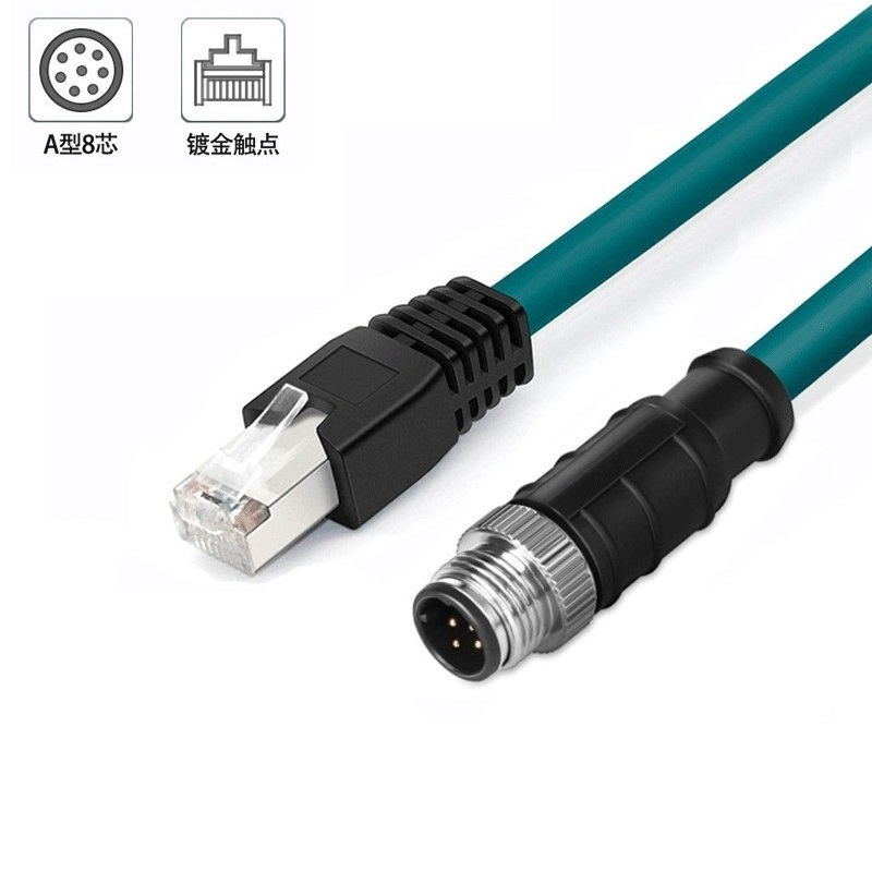 RJ45 to M12 8P A-coded Industrial Camera Link Cable